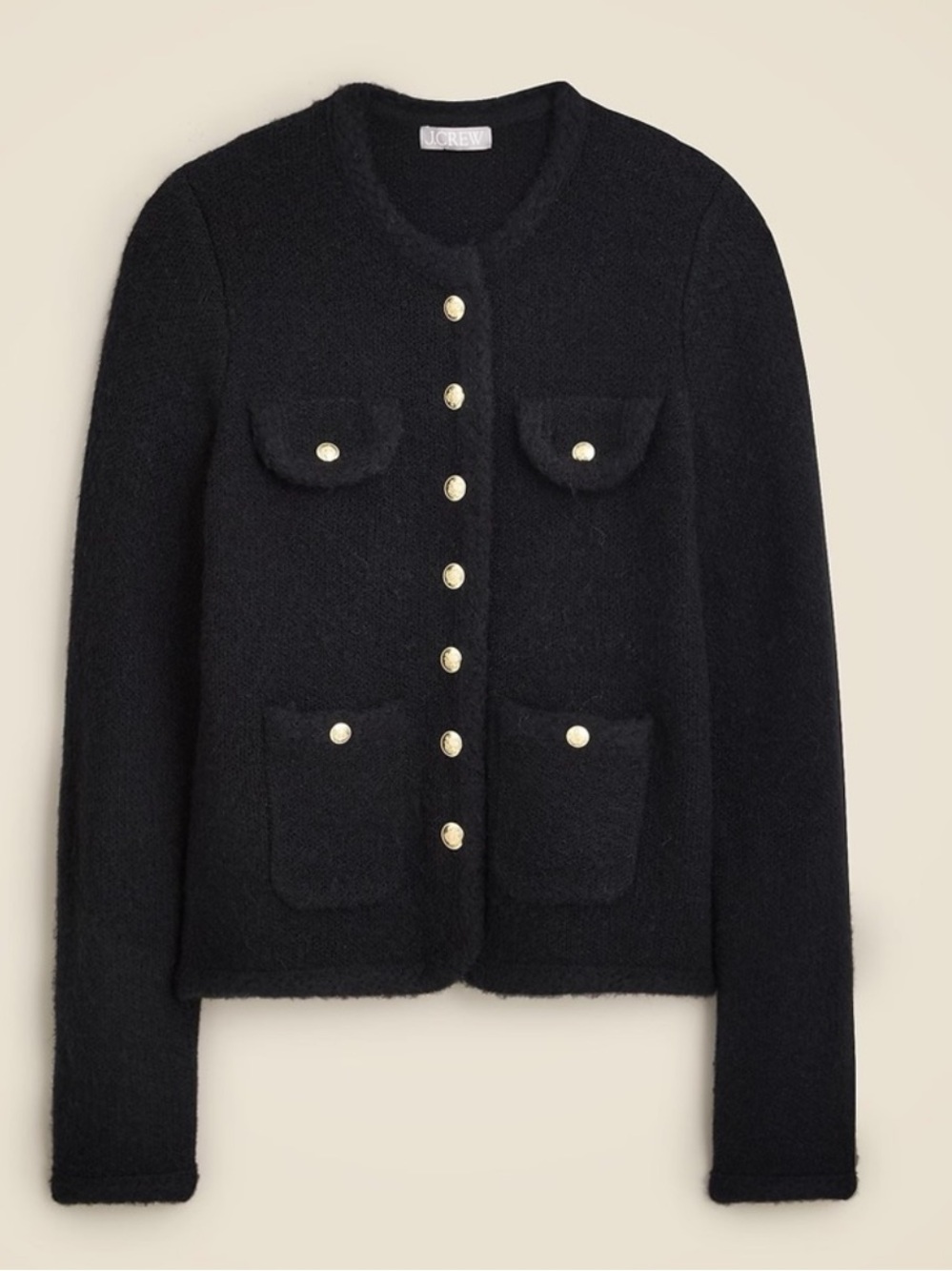 J Crew Textured Sweater Lady Jacket / Black Size M